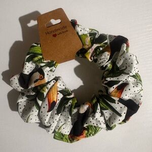 Floral Polka Dot Scrunchie